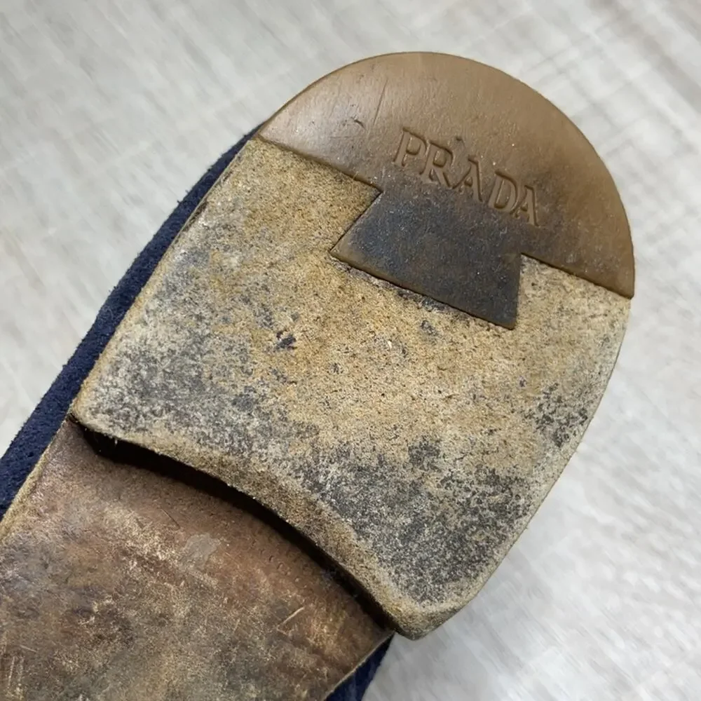 PRADA Midnight Suede Lace Up Desert Ankle Boots - Picture 7 of 11